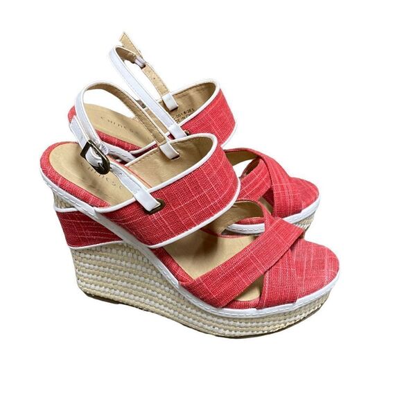 Chinese Laundry Red Wedge Sandal Size 8 - Picture 1 of 8
